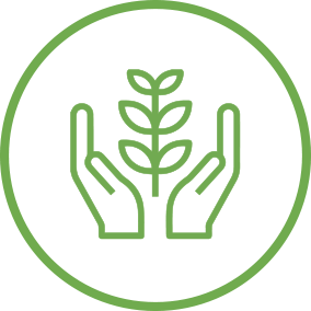 icon-100-natural, two hands surrounding a plant